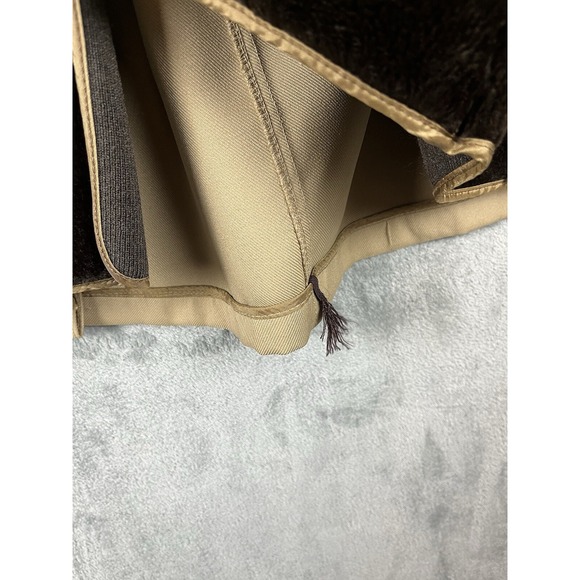 Vintage 1970s Sears Best Overcoat Mens 42 Beige Faux Fur Lined Long Button Front - Picture 13 of 16